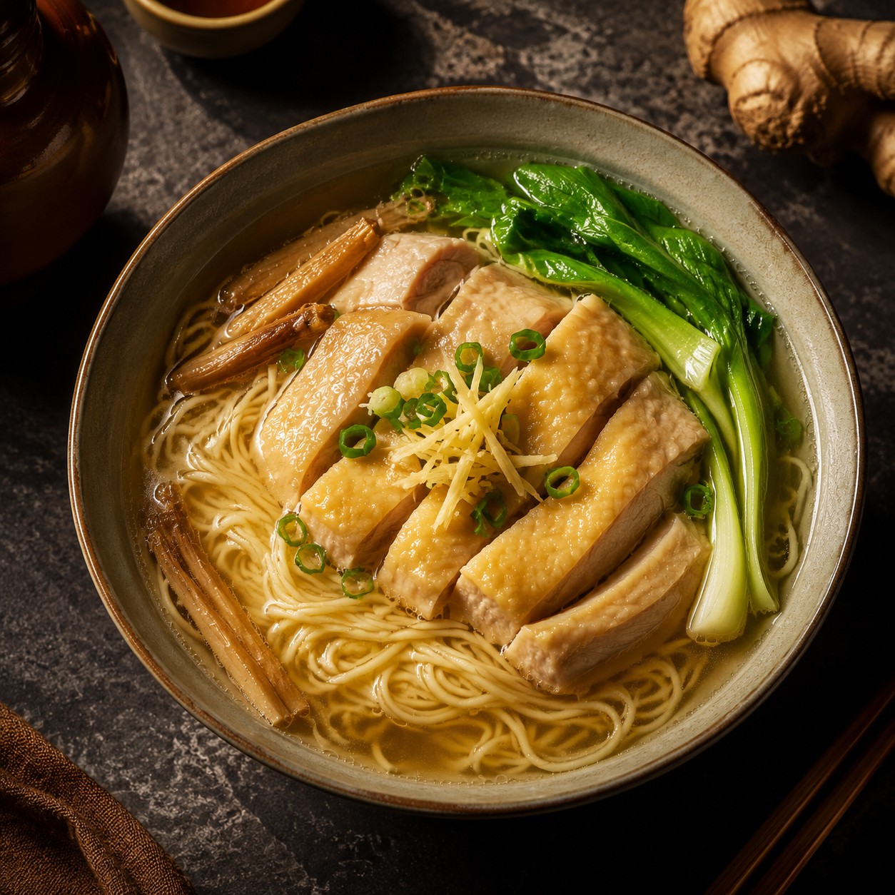 概念餐點花雕雞湯麵