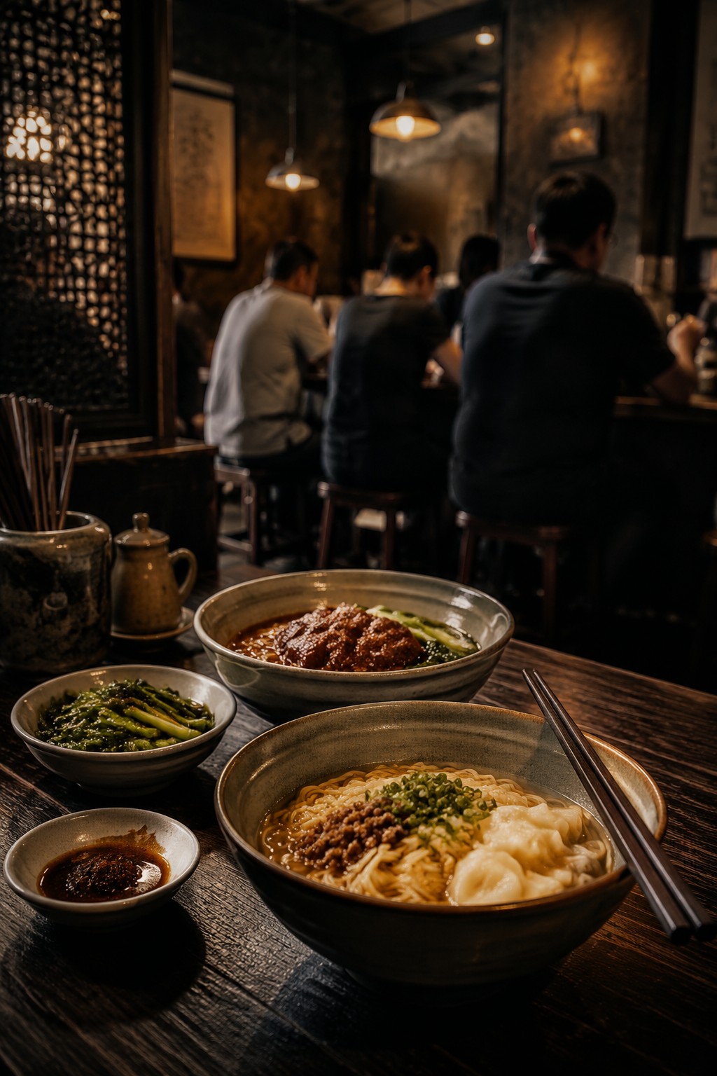 餐廳內食客享用麵食